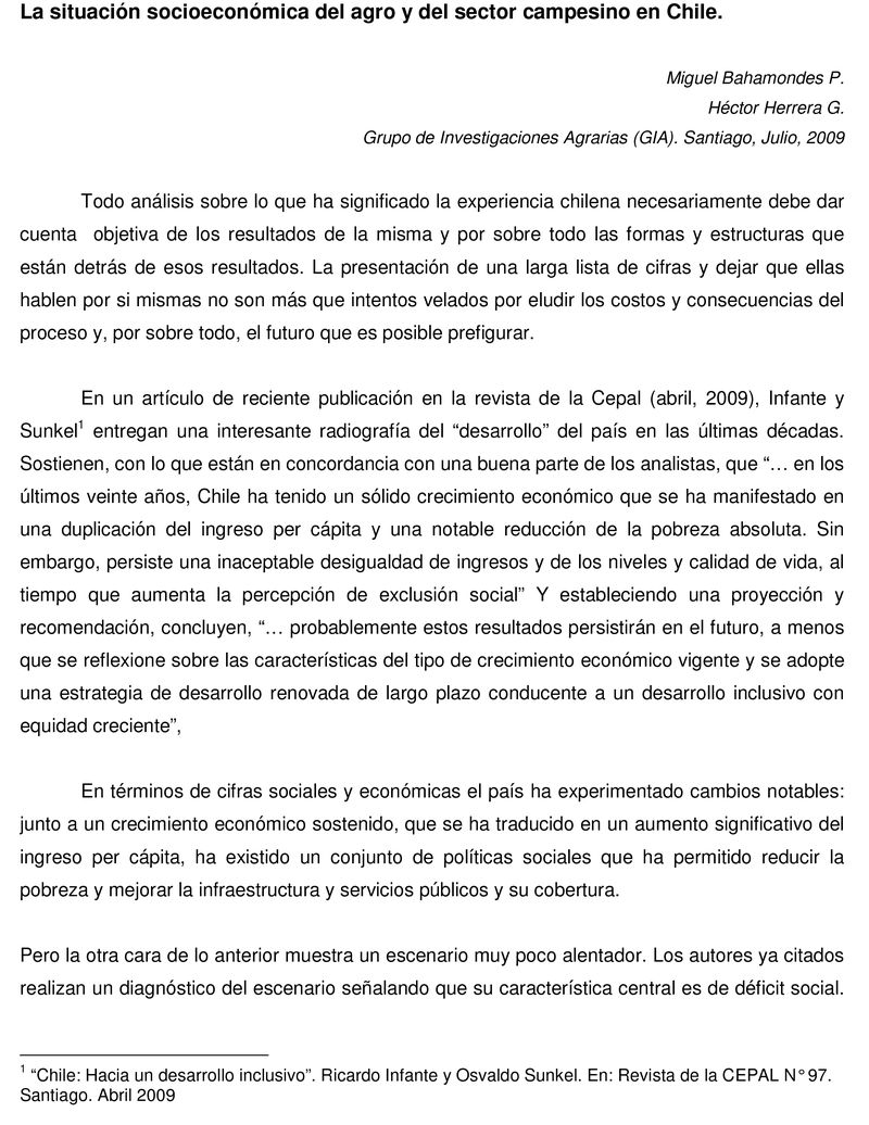 Agro y campesinado en Chile