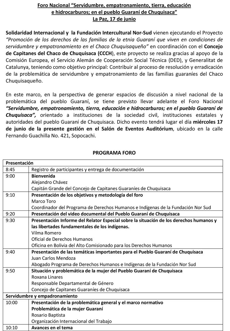 Servidumbre, empatronamiento, tierra, educación e hidrocarburos; en el pueblo Guaraní de Chuquisaca