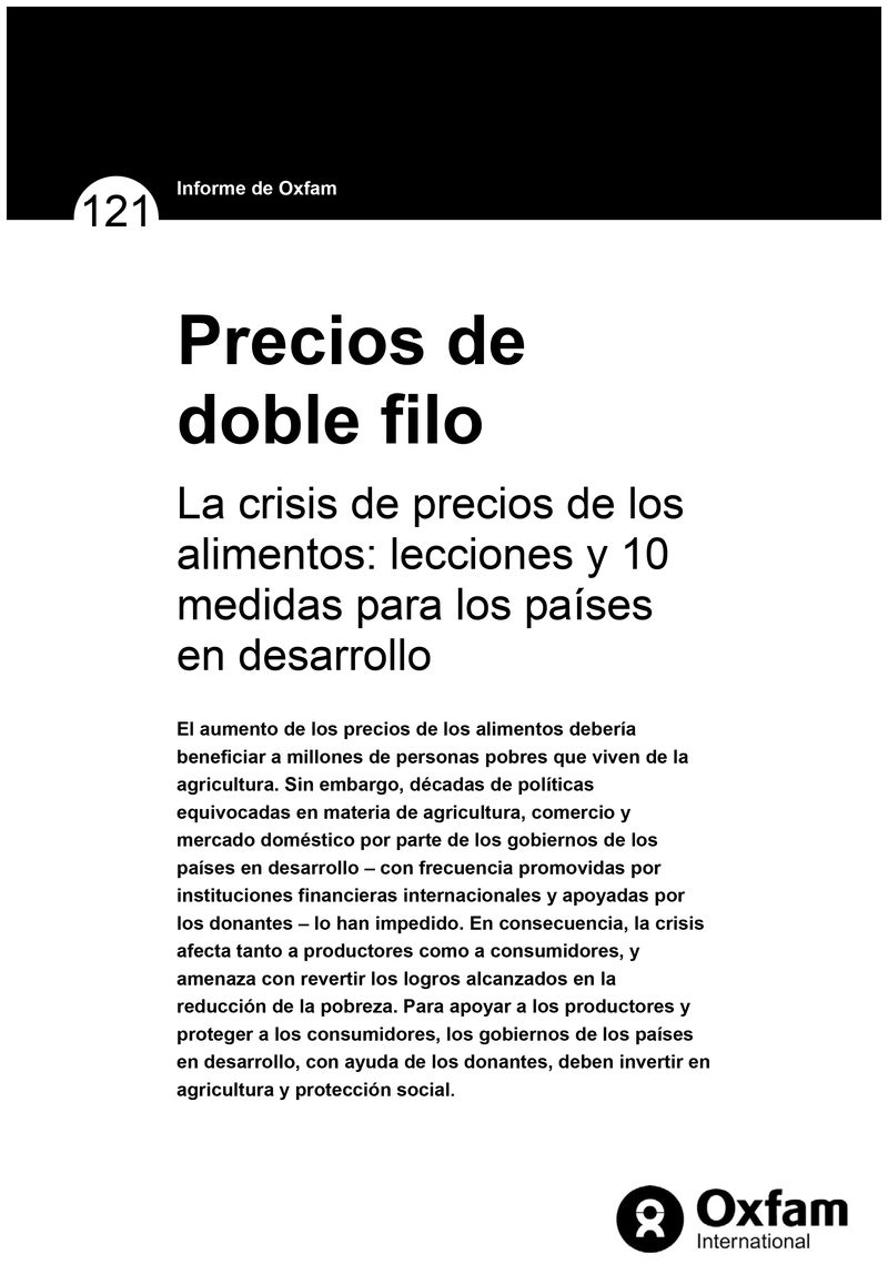 Precios de doble filo