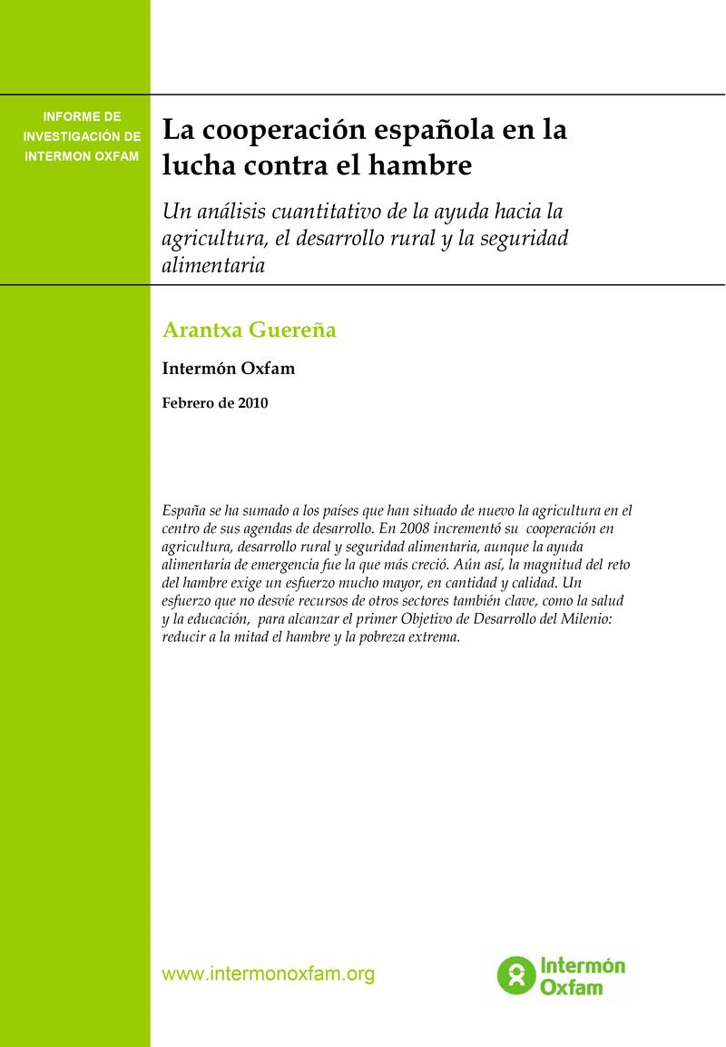 La cooperación española en la lucha contra el hambre.